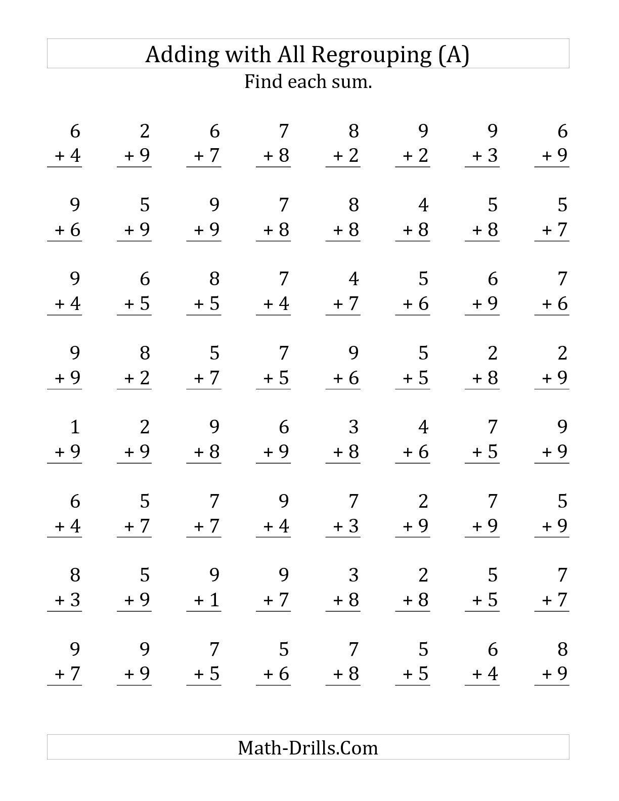 Math Worksheets Addition And Subtraction Pdf