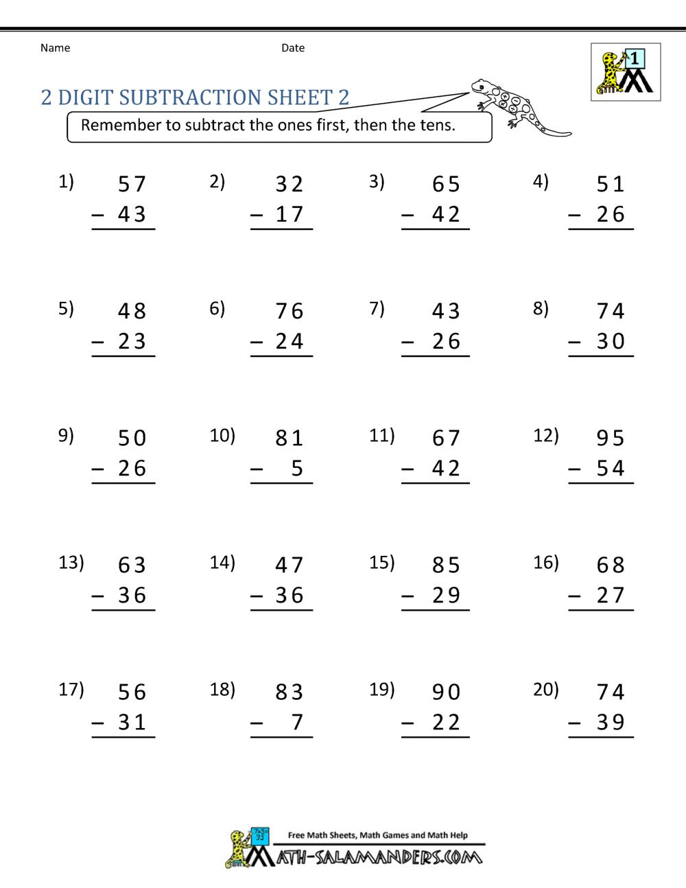 Math Worksheets Addition Subtraction And Multiplication