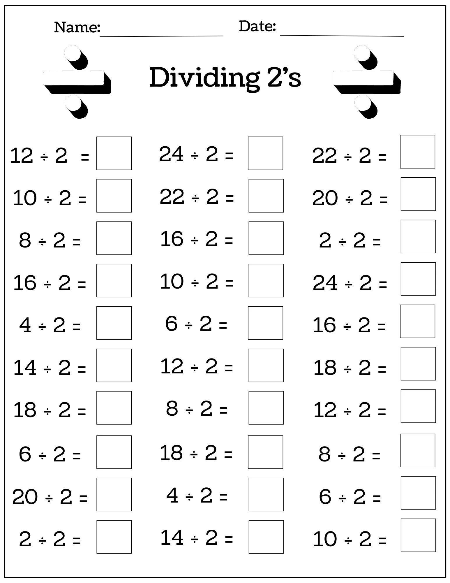 Math Worksheets Division For 4Th Grade