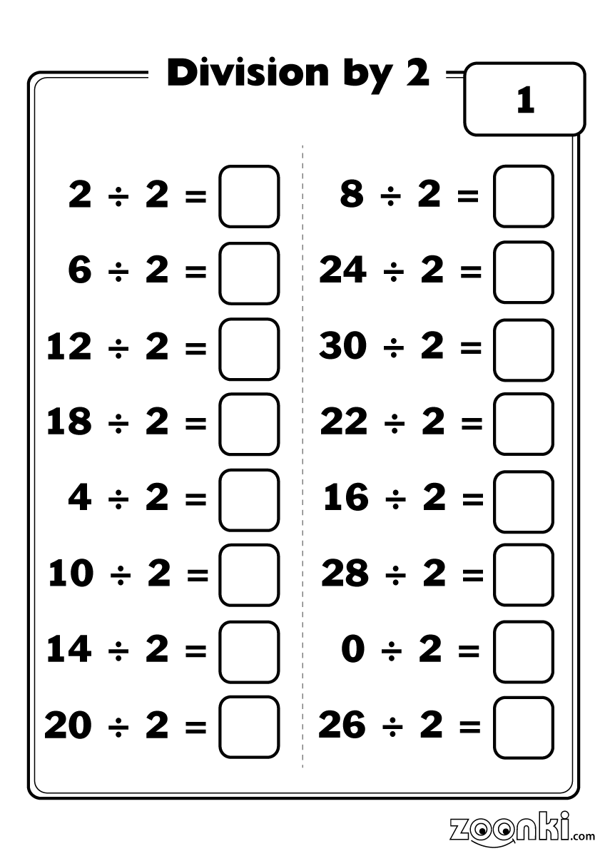 Math Worksheets Division Grade 3