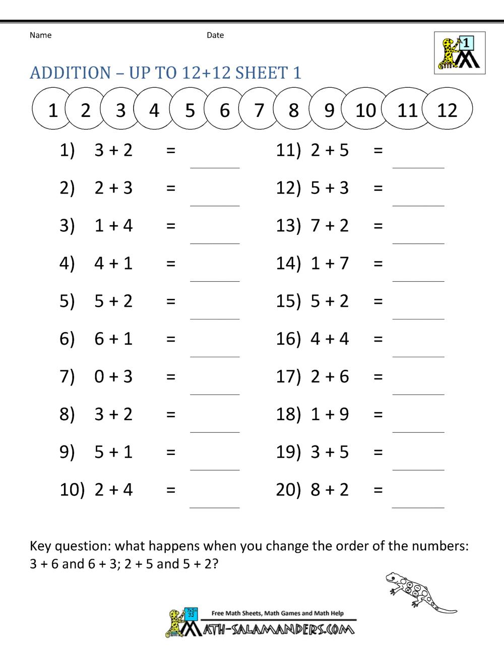 Math Worksheets Grade 1 Counting Objects