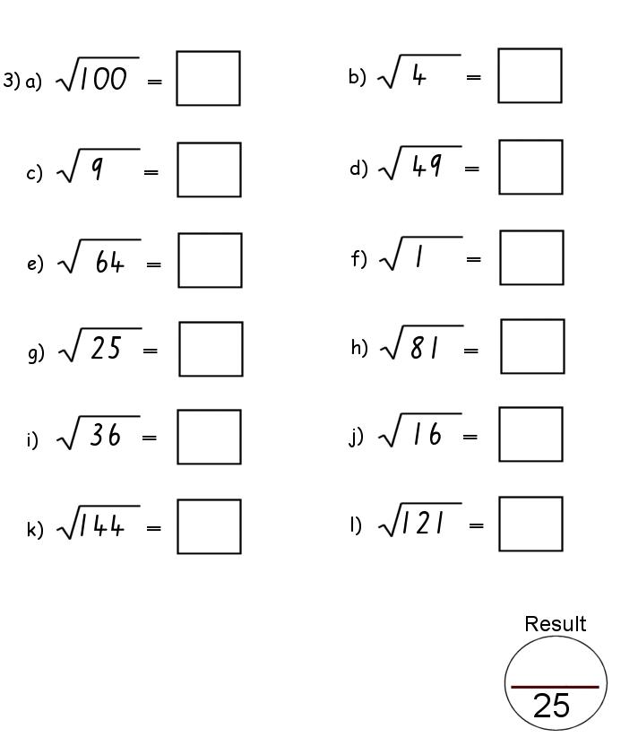 Math Worksheets Grade 6 Exponents