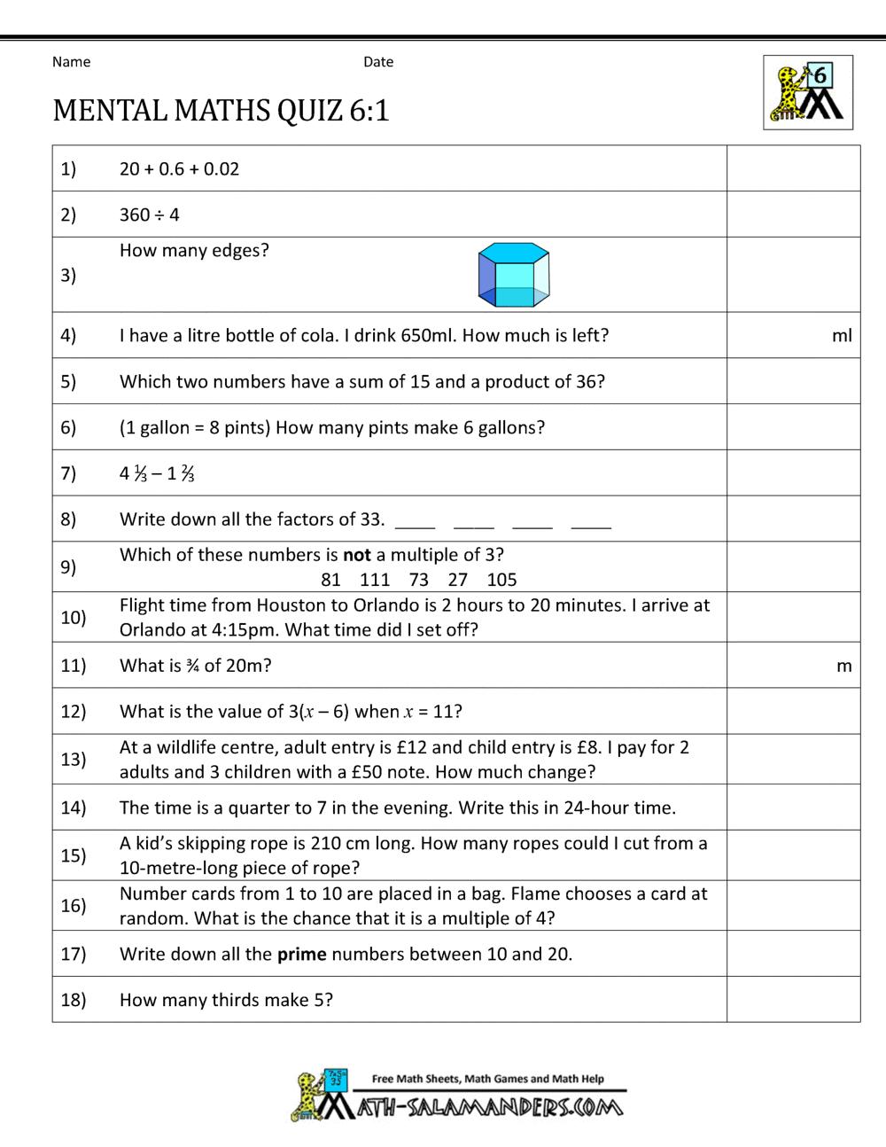 Math Worksheets Grade 6 Multiplying Decimals