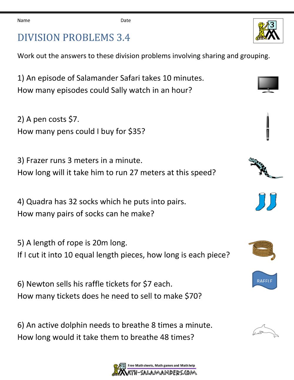 Math Worksheets Multiplication Division Addition Subtraction