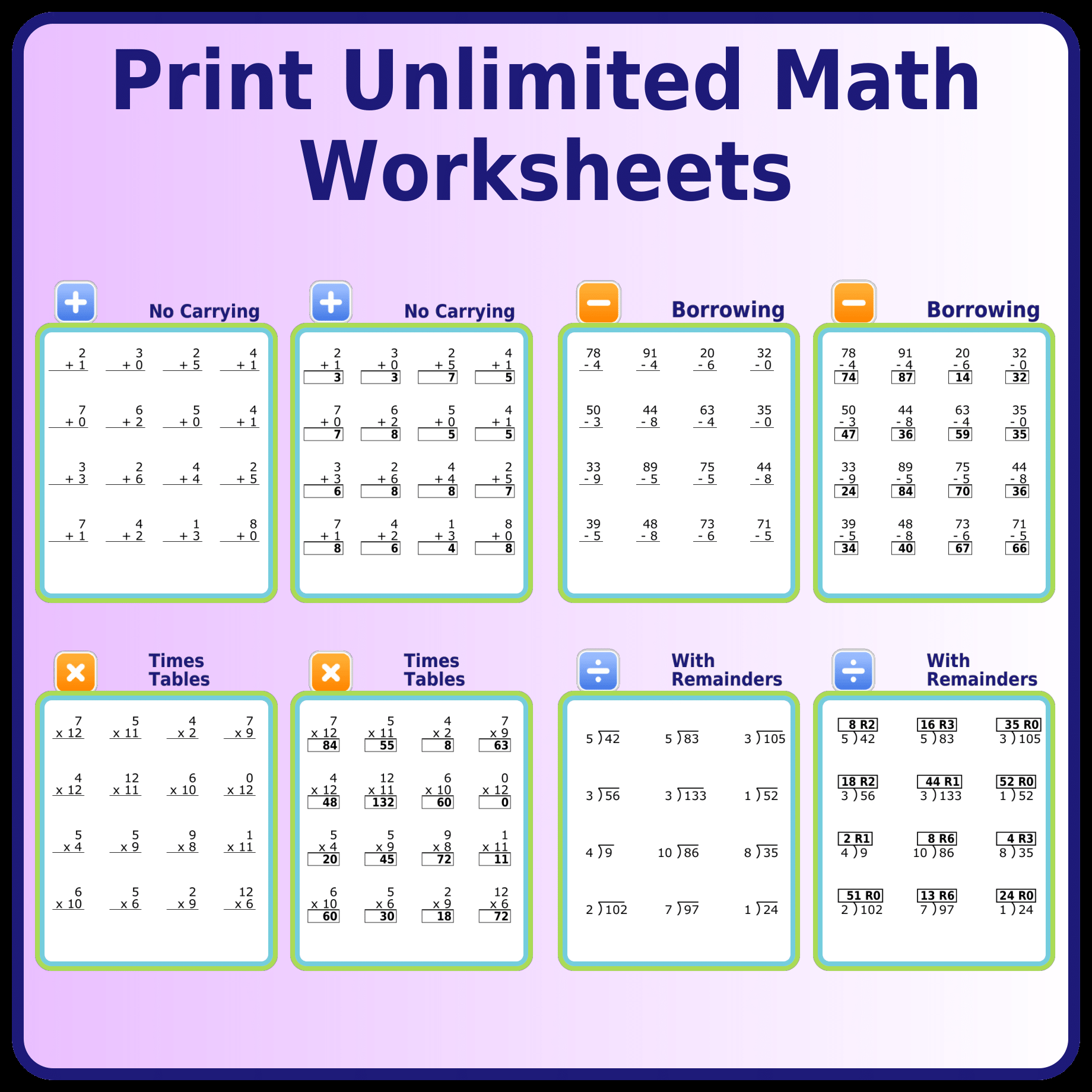 Math Worksheets With Answers For High School