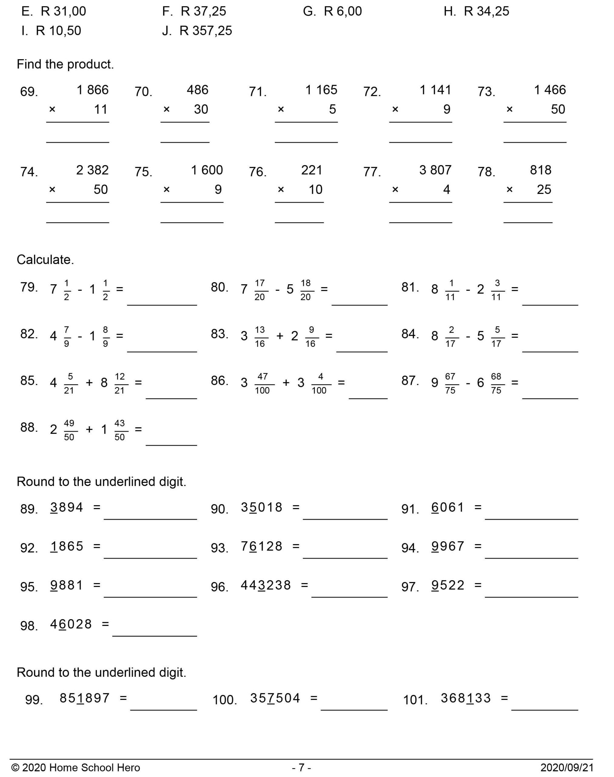 Math Worksheets Year 6 Cambridge