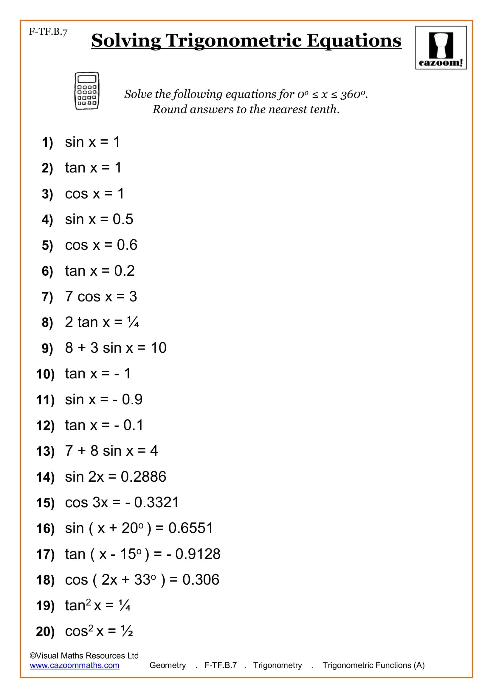 Multiplication Math Worksheets With Answers