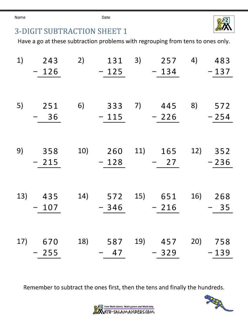 Subtraction Words In Math