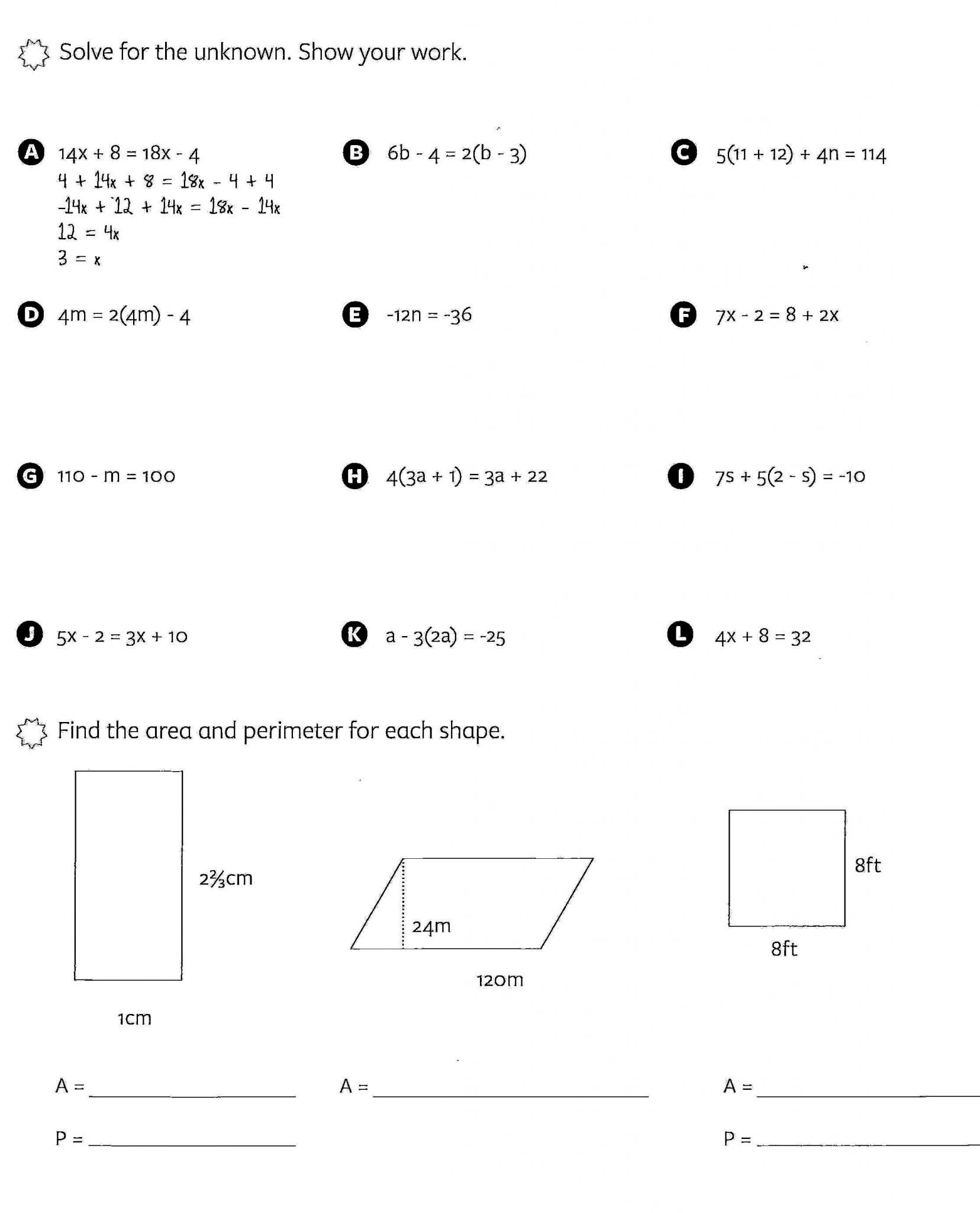 15 Math Worksheets 8th Grade Printable PDF