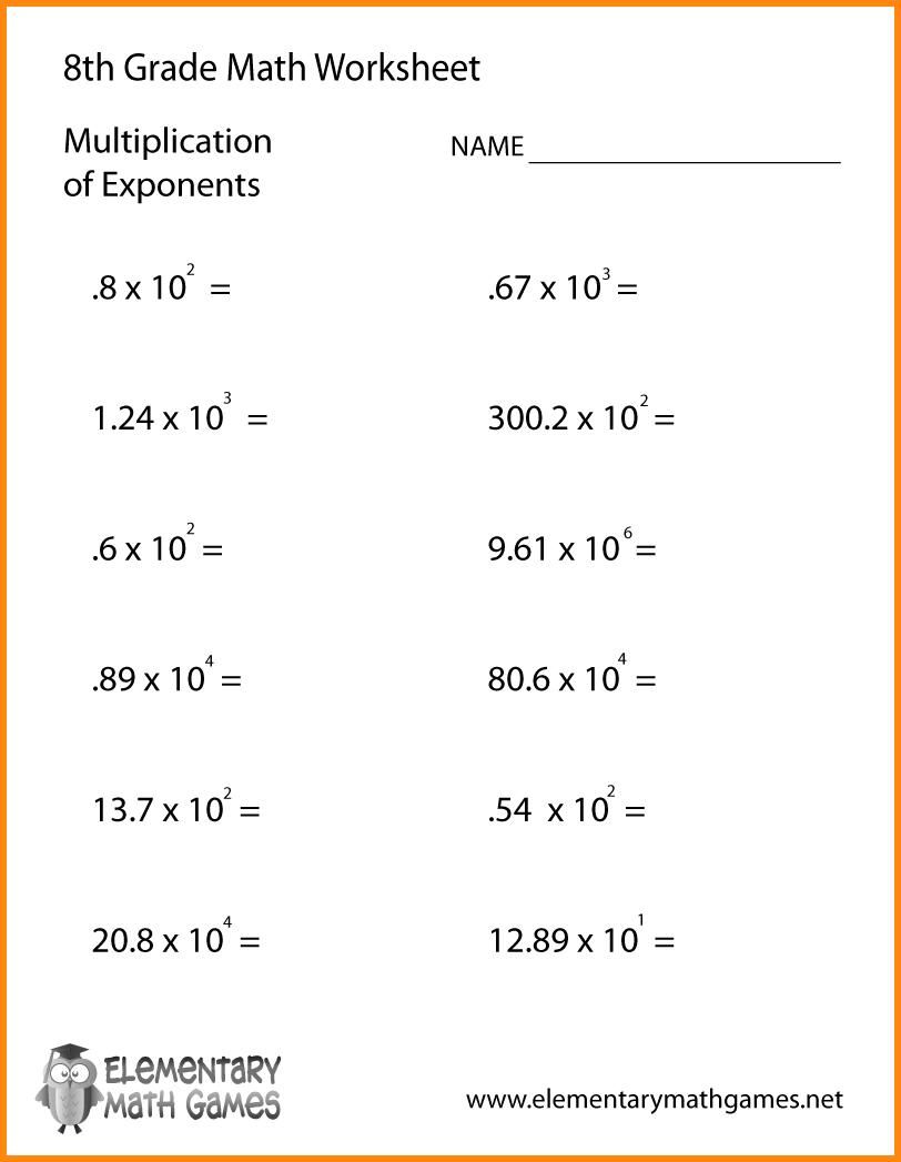 15 Math Worksheets 8th Grade Printable PDF