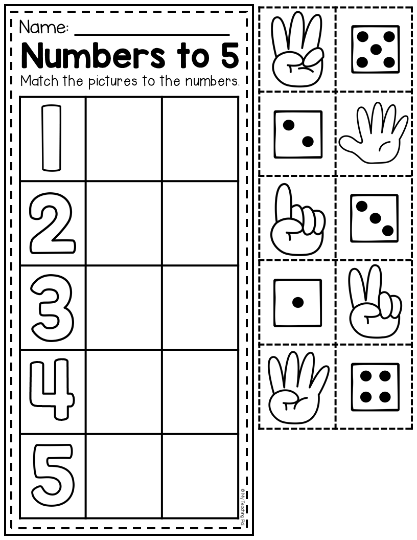 20 Kindergarten Math Worksheets 0-5 Free