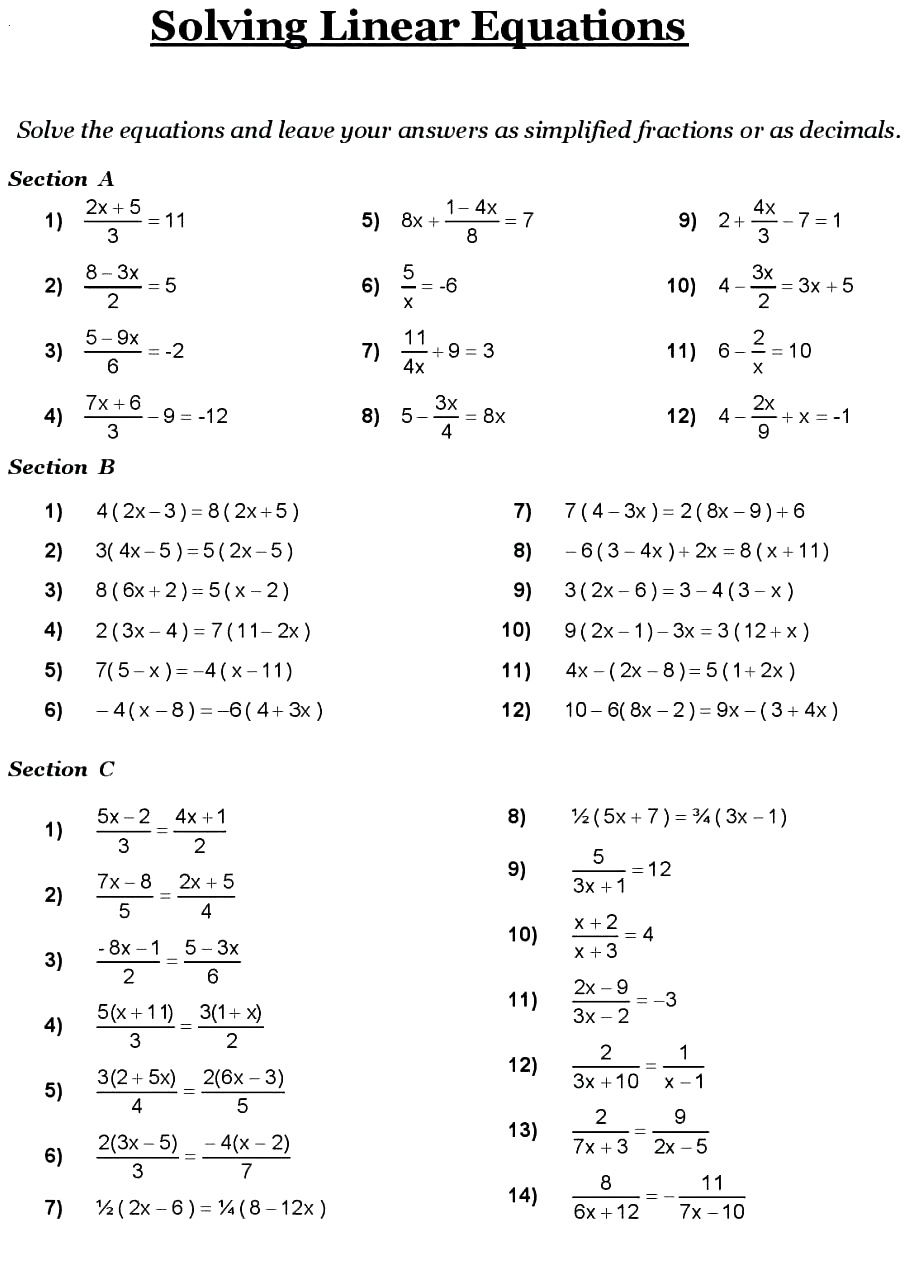 20 Math Worksheets 8th Grade Printable PDF