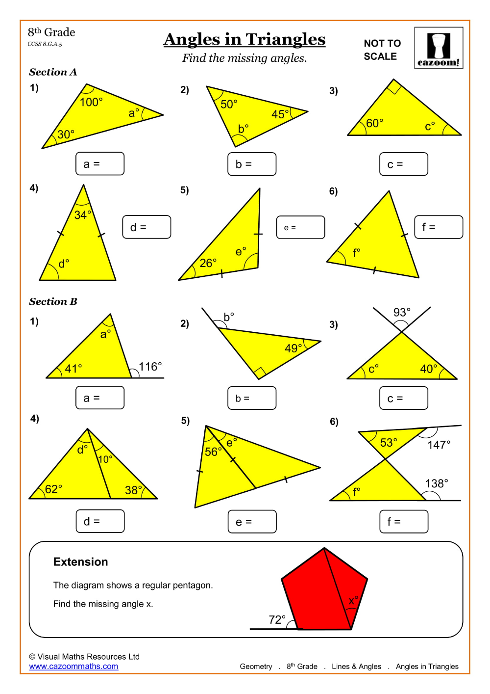 20 Math Worksheets 8th Grade Printable PDF