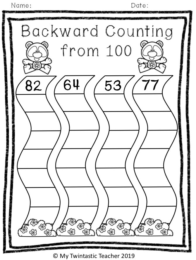 20 Math Worksheets Backward Counting Download