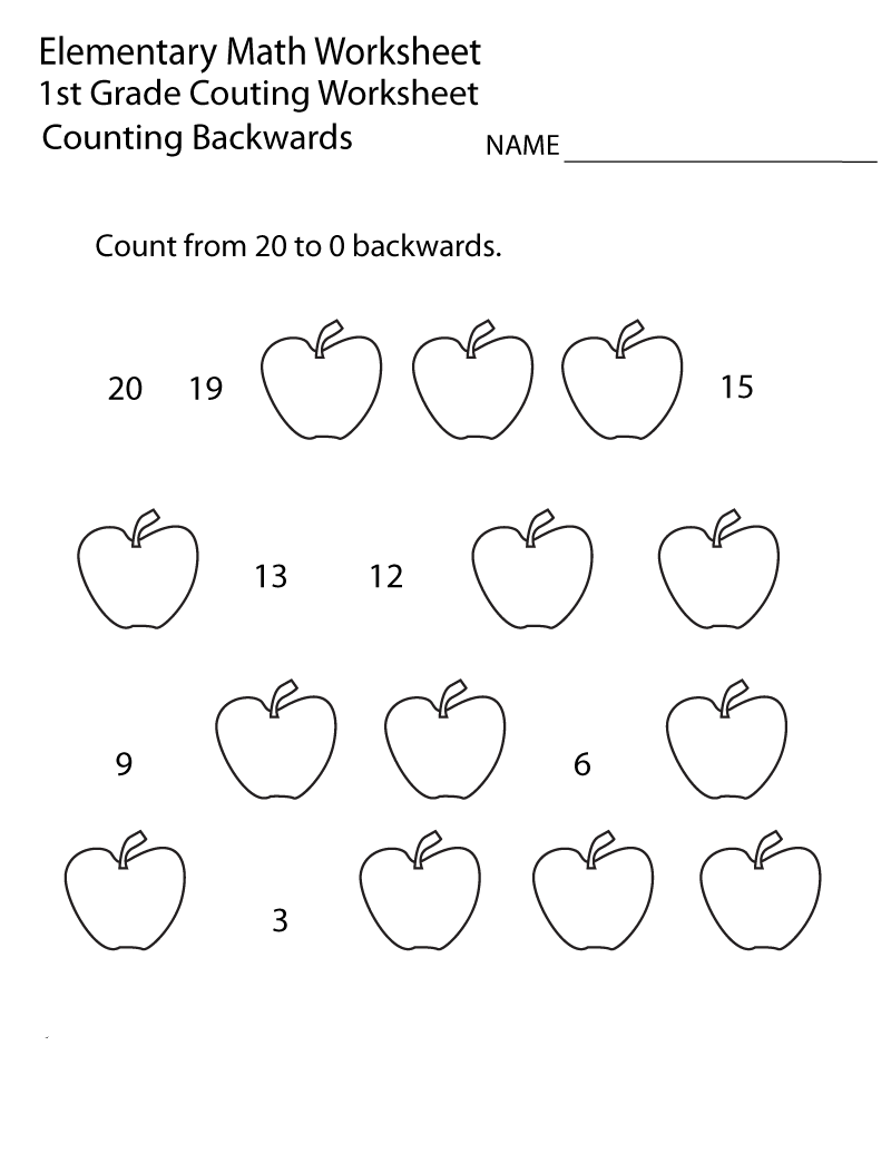 20 Math Worksheets Backward Counting Download