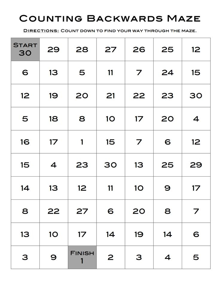 20 Math Worksheets Backward Counting Pdf