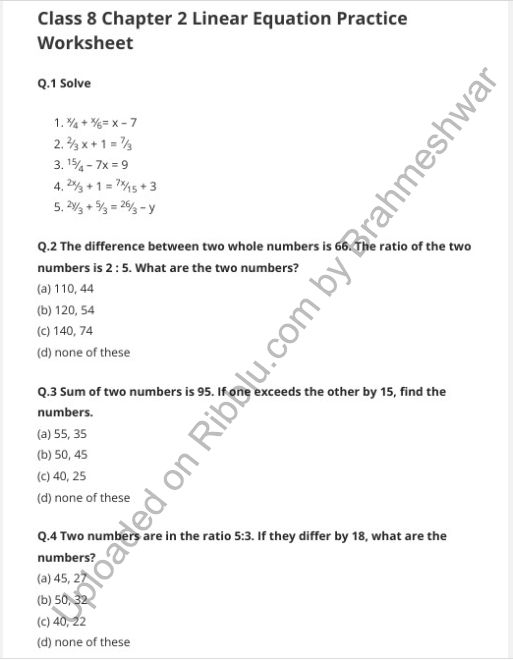 20 Math Worksheets Class 9 Free