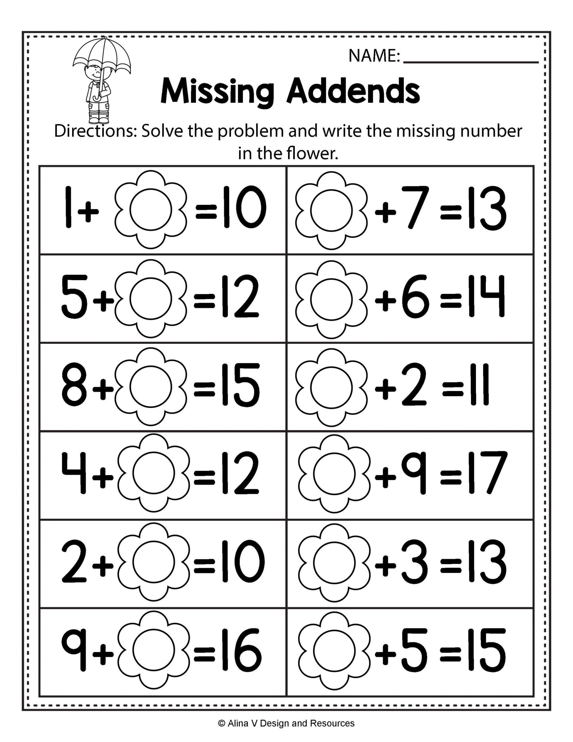 20 Math Worksheets For Kindergarten Pdf
