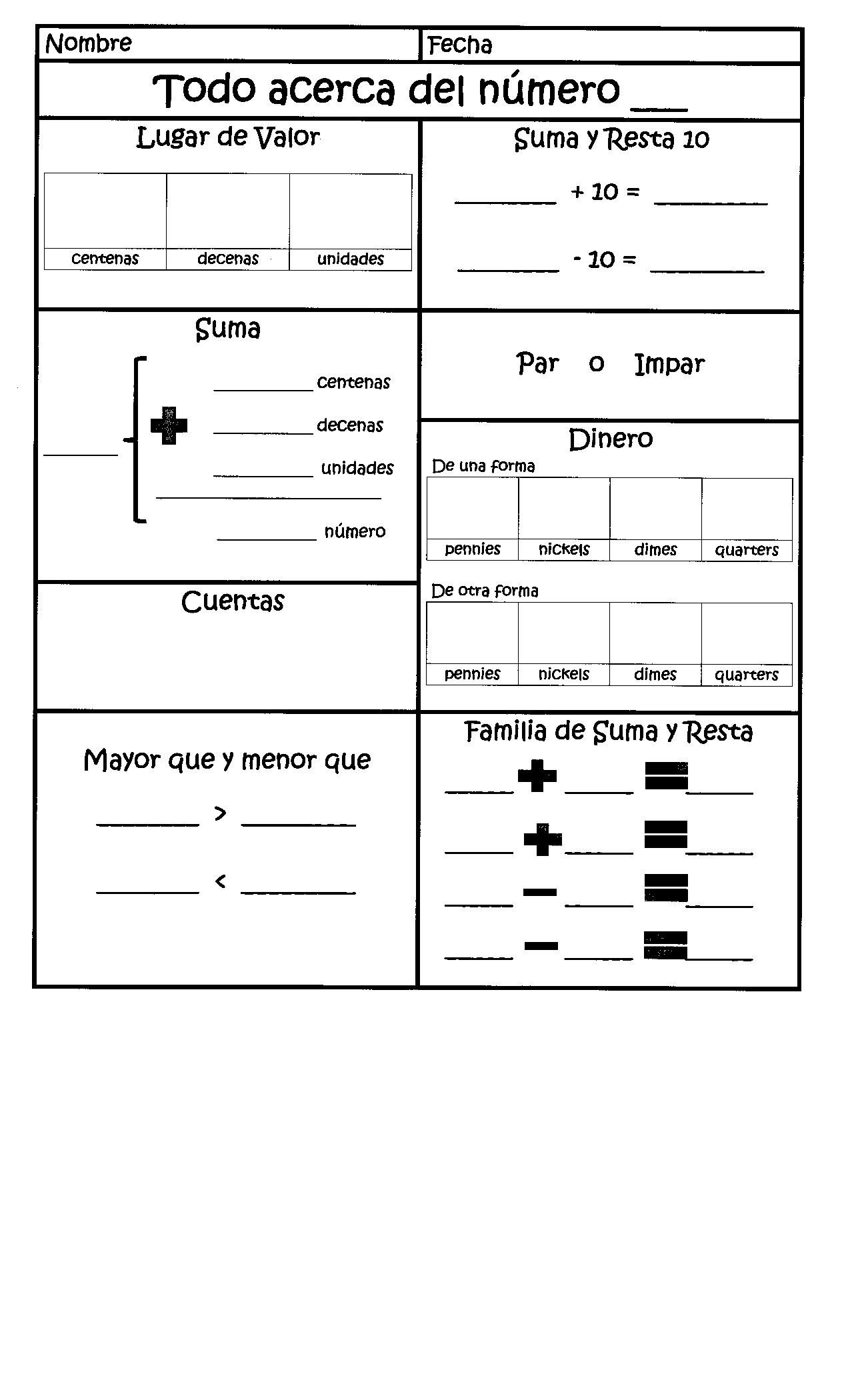 20 Math Worksheets In Spanish Download