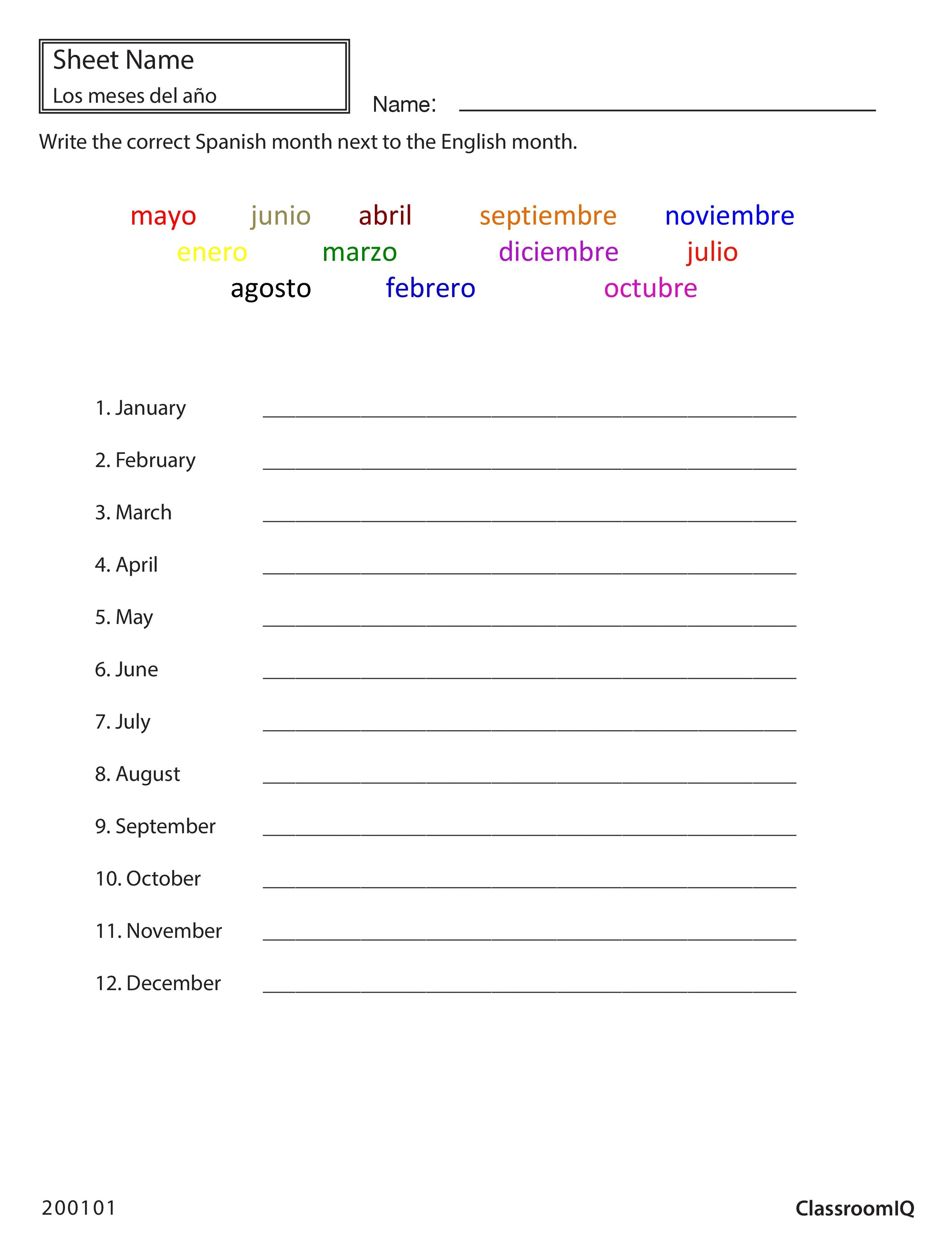 20 Math Worksheets In Spanish Download