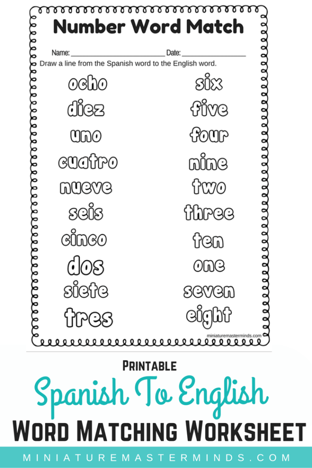 20 Math Worksheets In Spanish Free