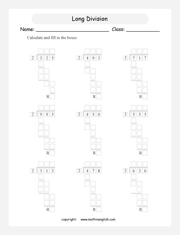 20 Math Worksheets Long Division Download