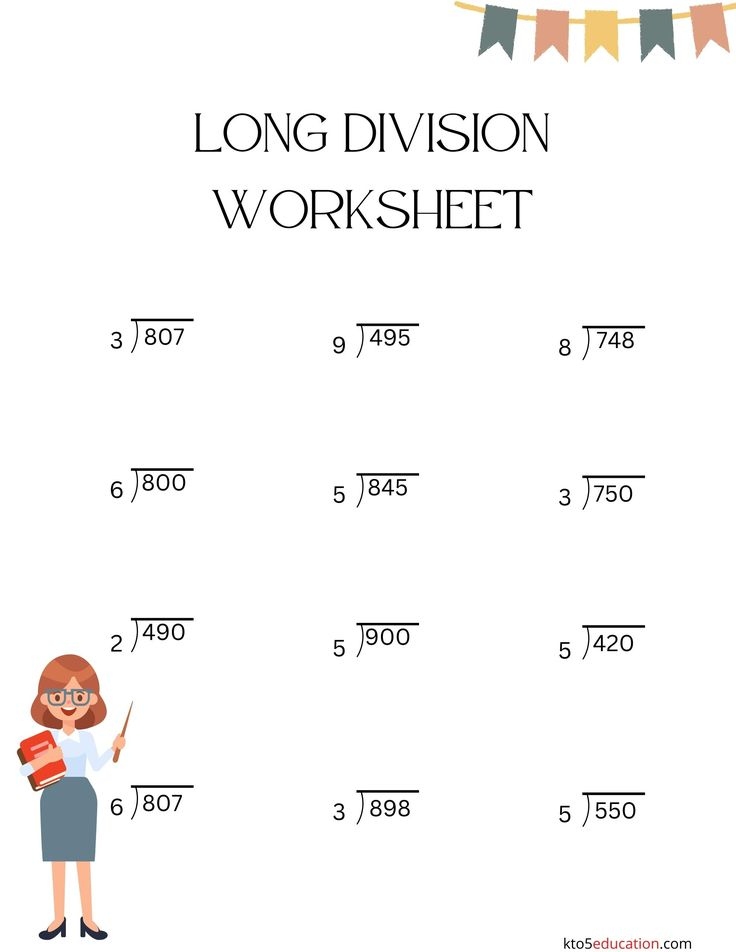 20 Math Worksheets Long Division Pdf