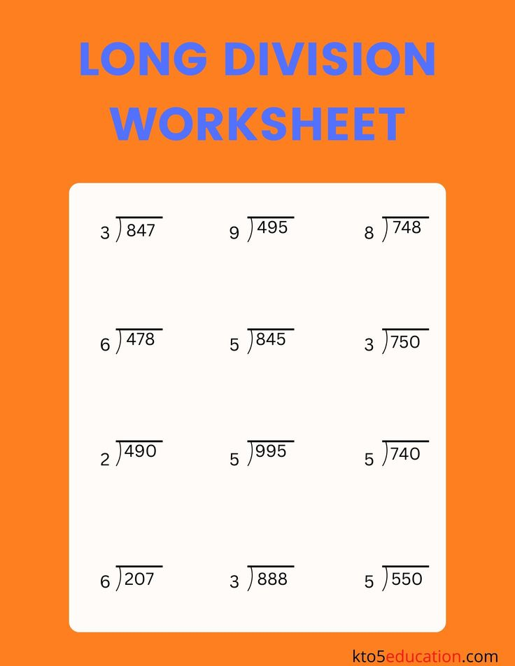 20 Math Worksheets Long Division Pdf