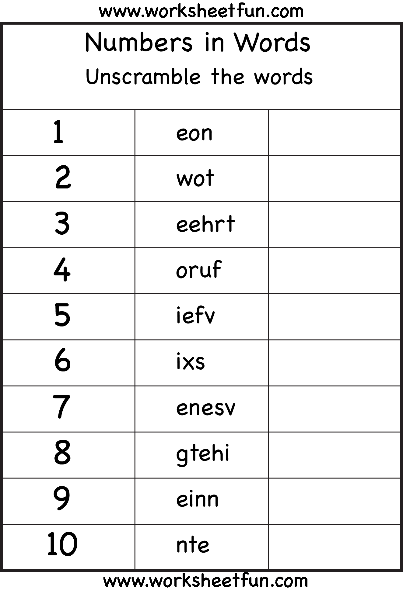 20 Math Worksheets Number Names Download