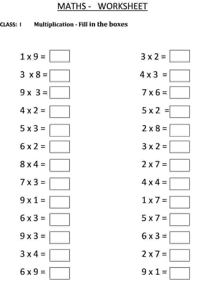 20 Math Worksheets Times Tables Free