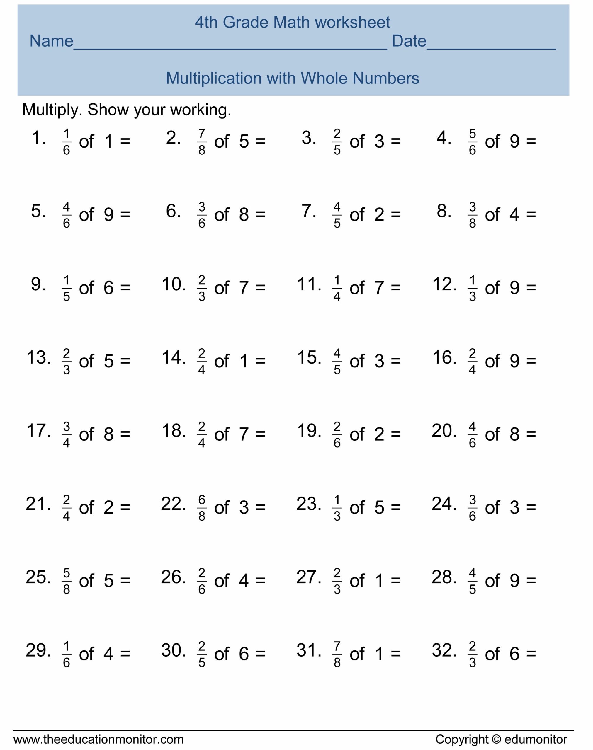 25 Math Worksheets 4th Grade Printable Free