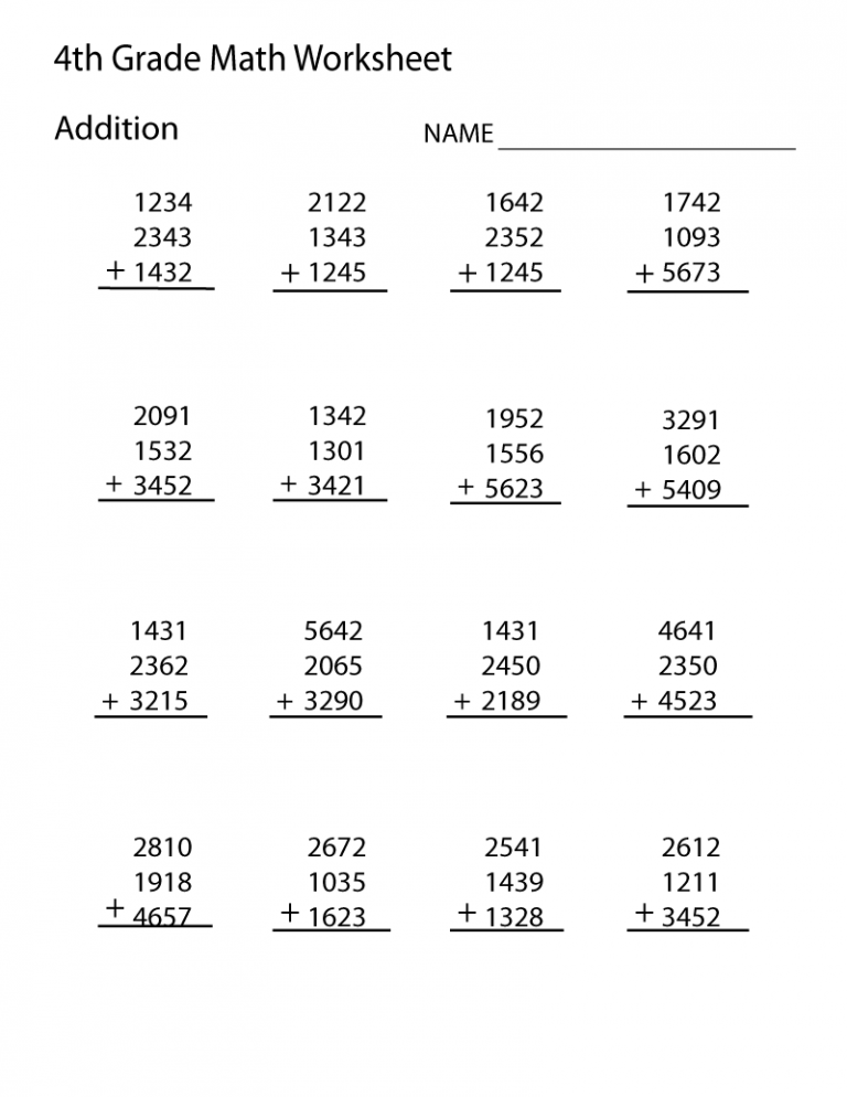 25 Math Worksheets 4th Grade Printable Free