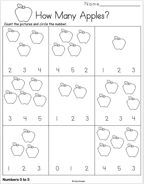 30 Kindergarten Math Worksheets 0-5 Free