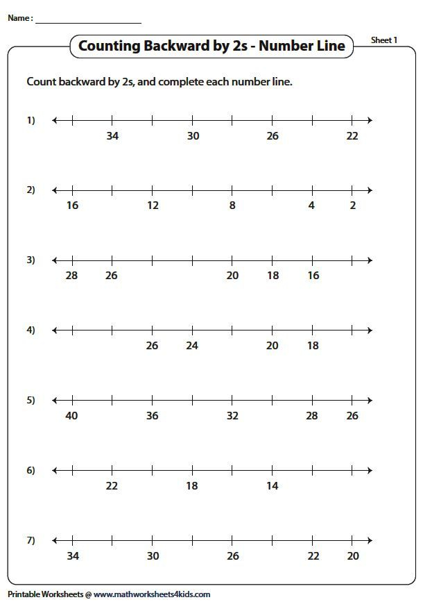 30 Math Worksheets Backward Counting Download