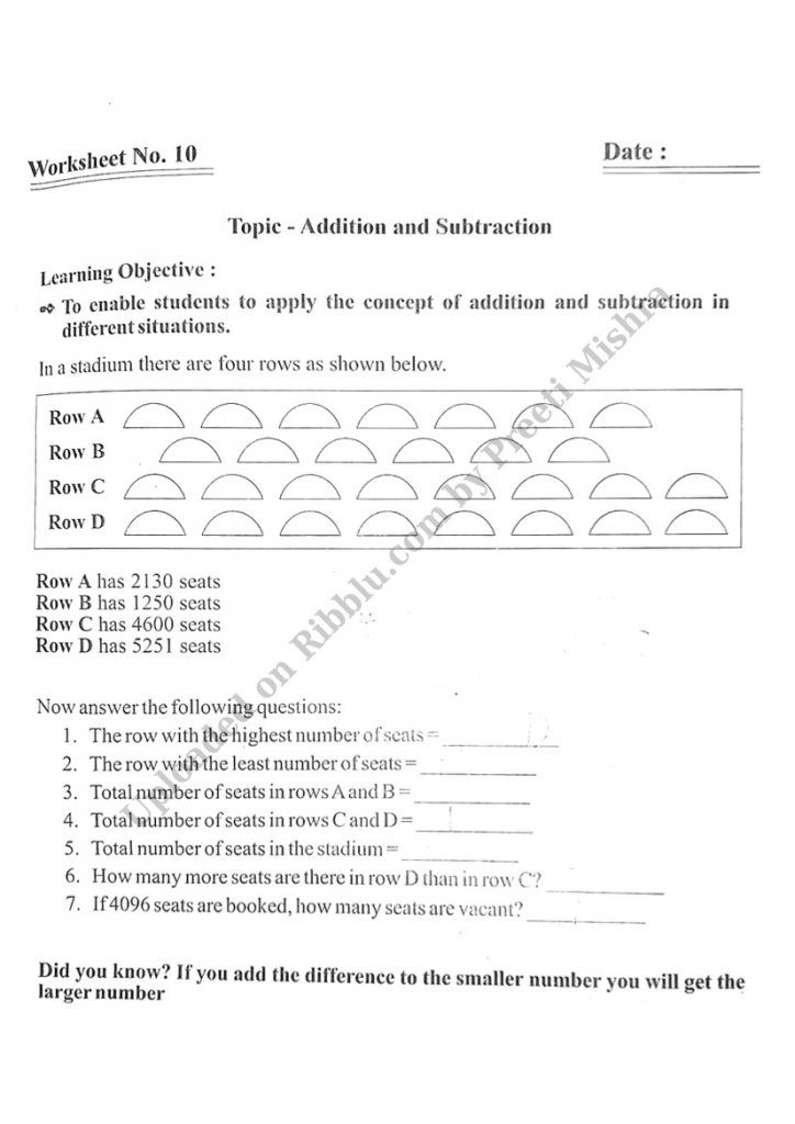 30 Math Worksheets Class 3Rd Download