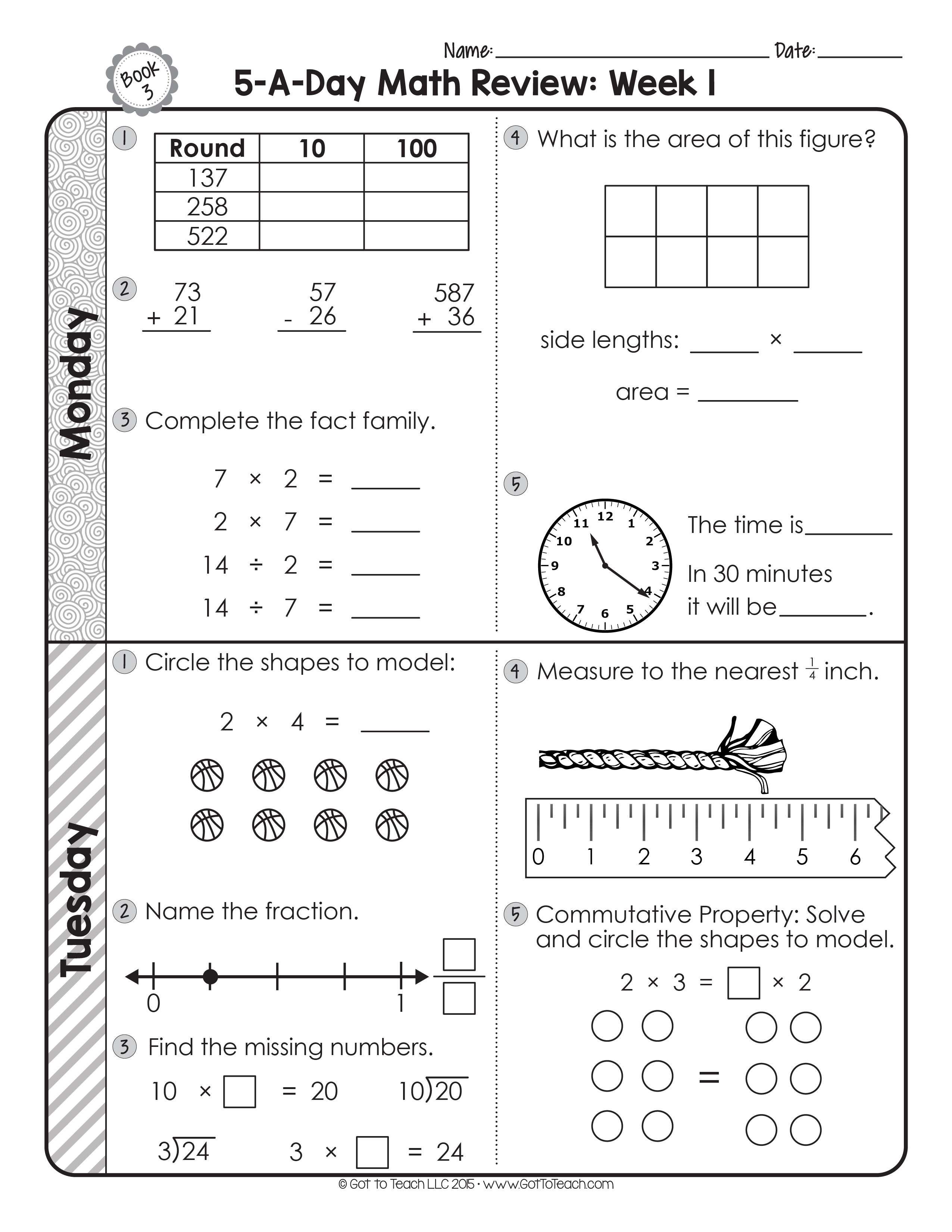 30 Math Worksheets Class 3Rd Pdf