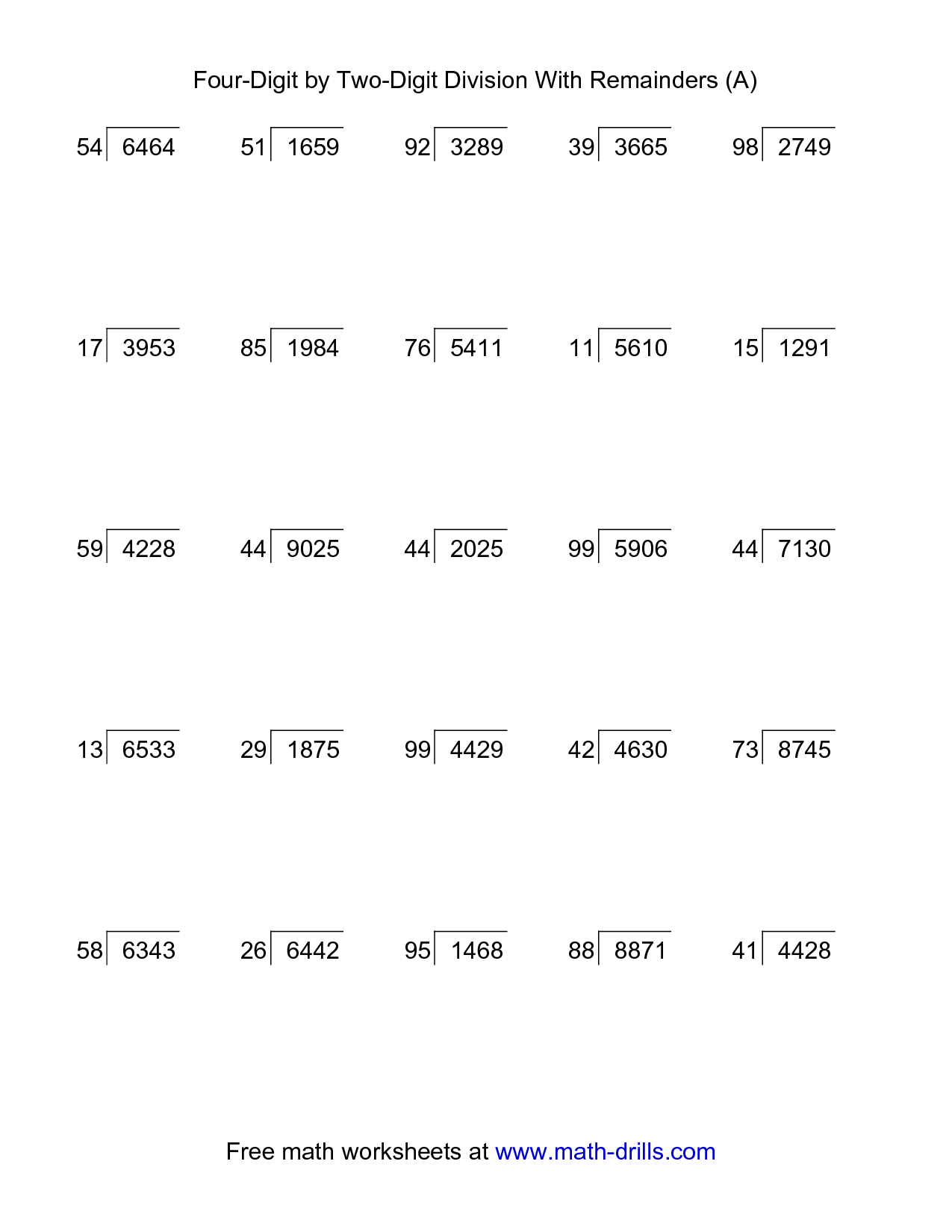 30 Math Worksheets Long Division Download