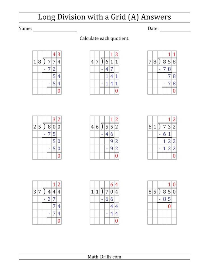 30 Math Worksheets Long Division Free