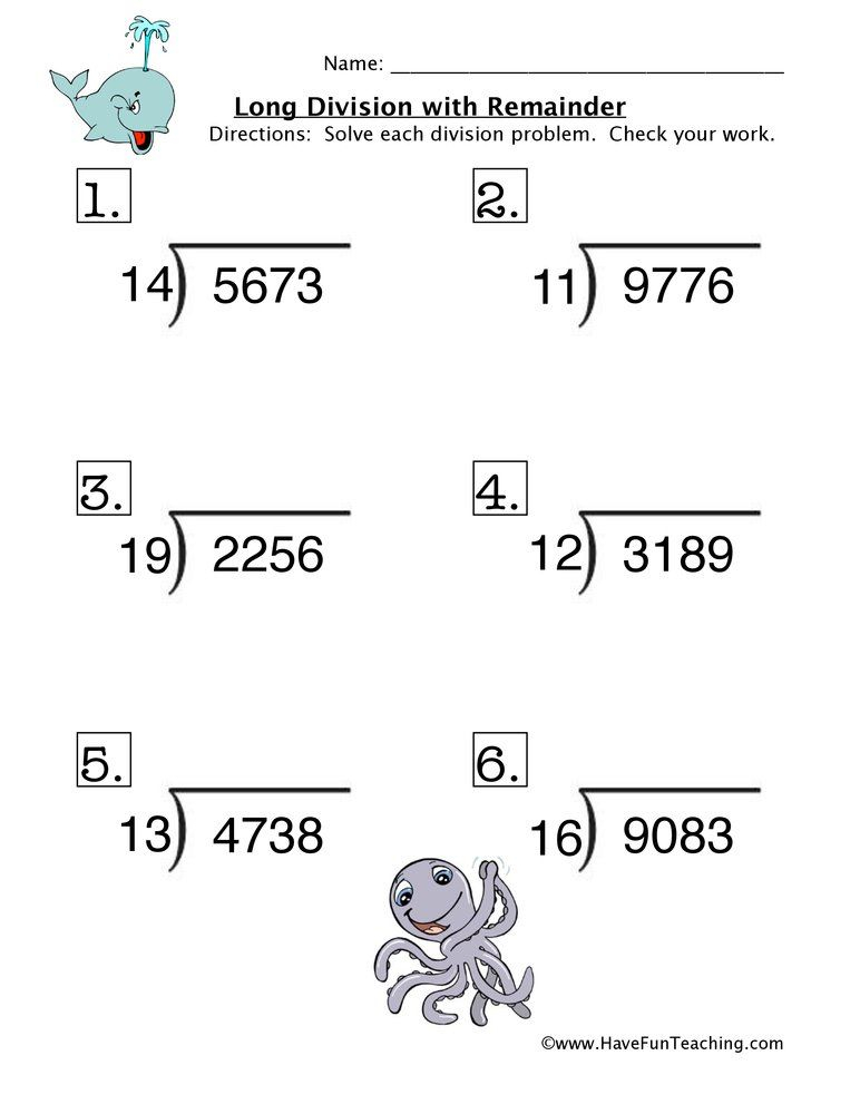 30 Math Worksheets Long Division Free