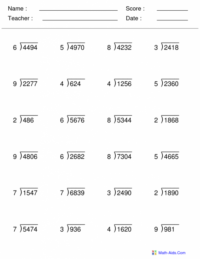 30 Math Worksheets Long Division Pdf