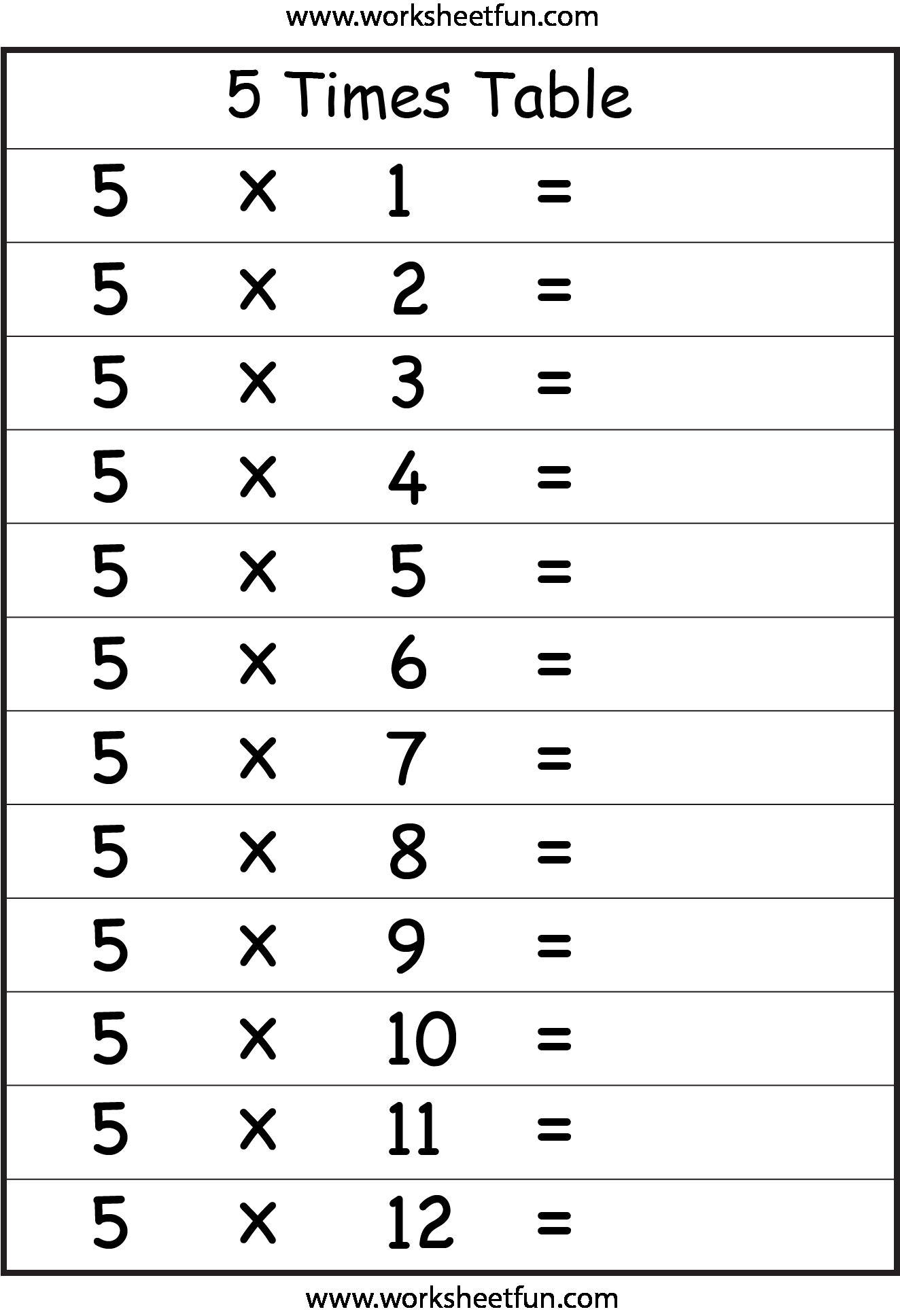 30 Math Worksheets Times Tables Download