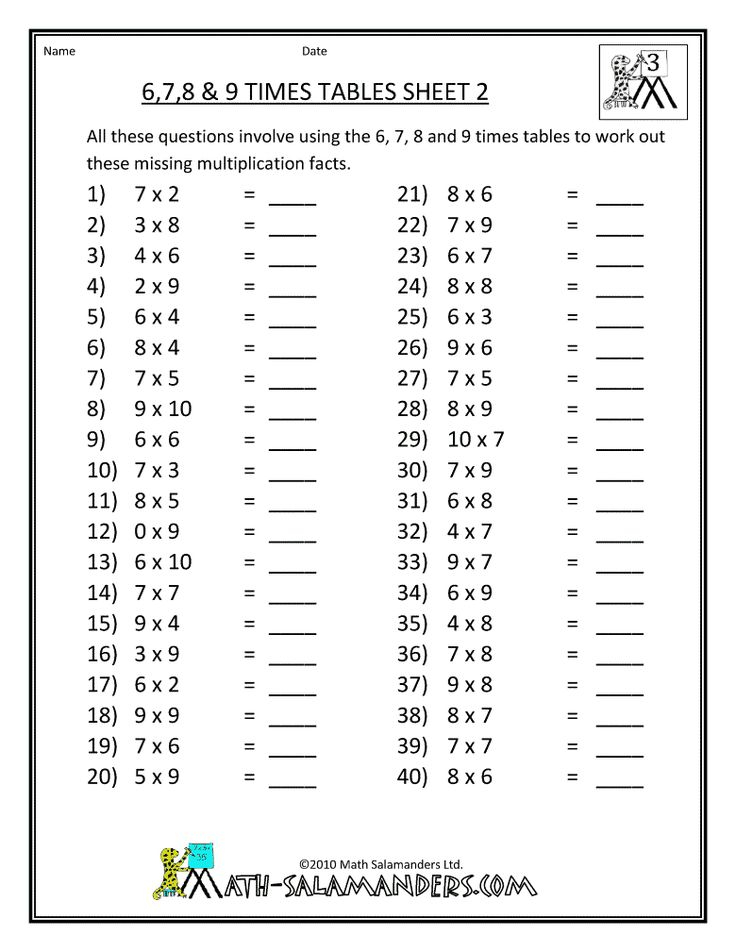 30 Math Worksheets Times Tables Pdf