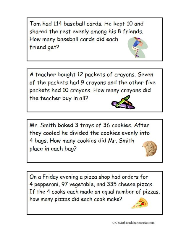 30 Math Worksheets Word Problems Download