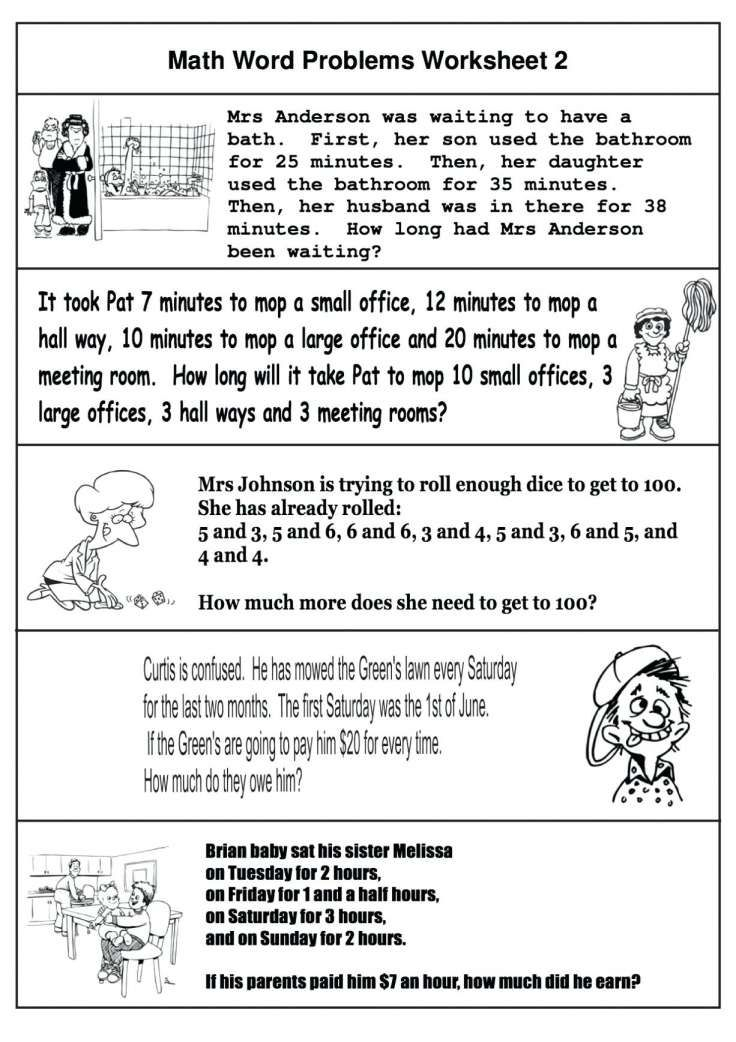 30 Math Worksheets Word Problems Download