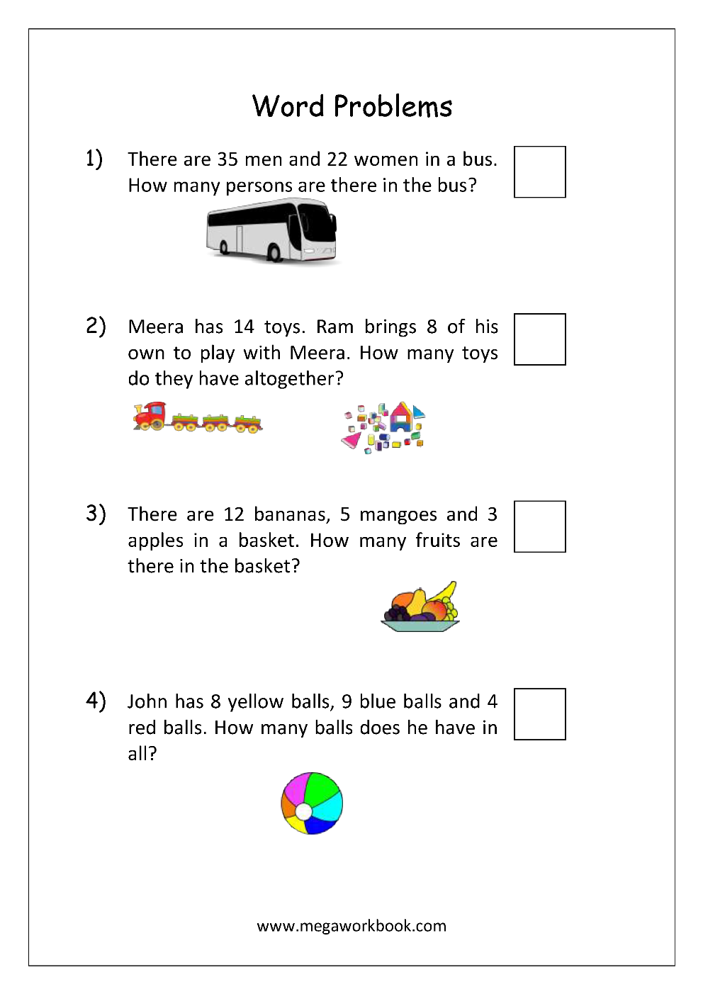 30 Math Worksheets Word Problems Download