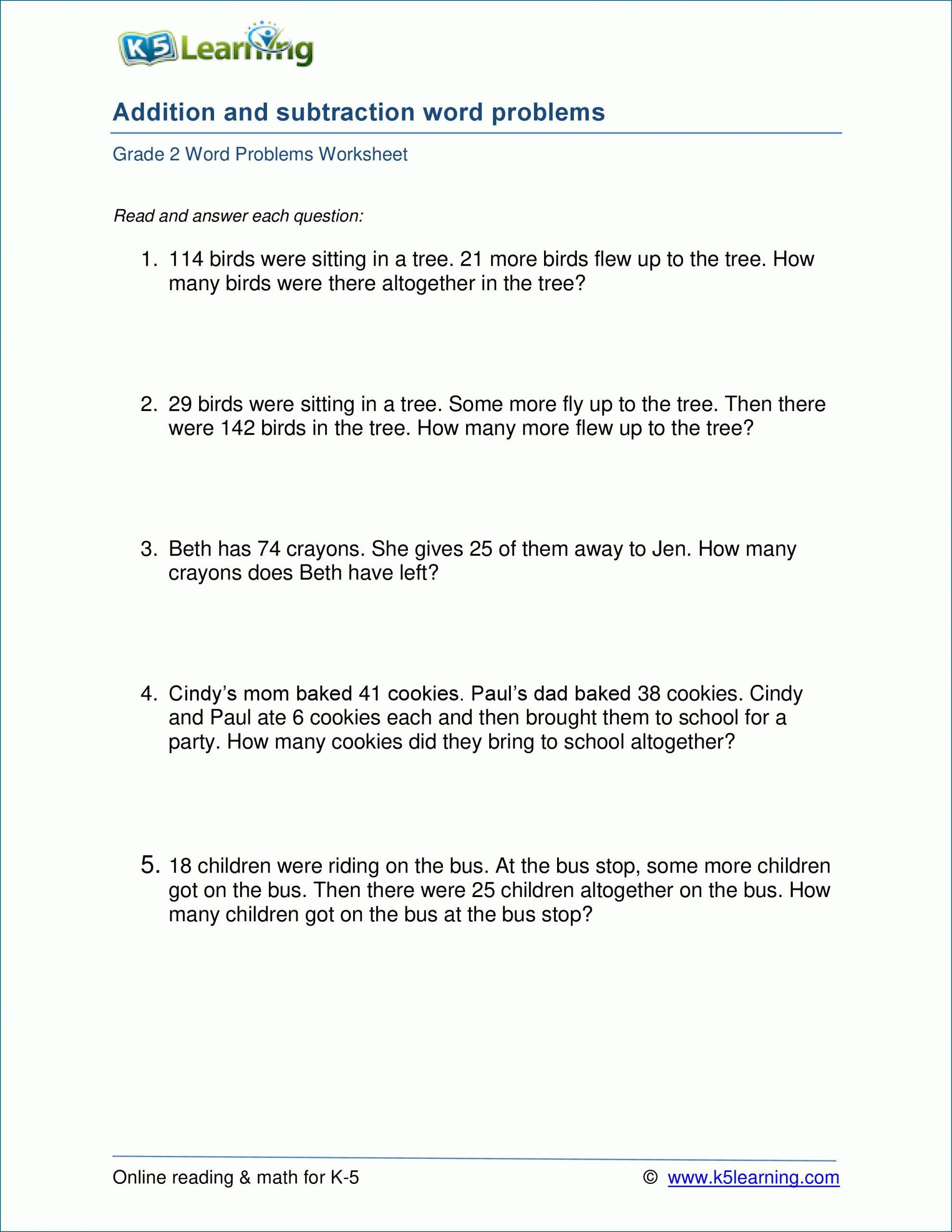 30 Math Worksheets Word Problems Download