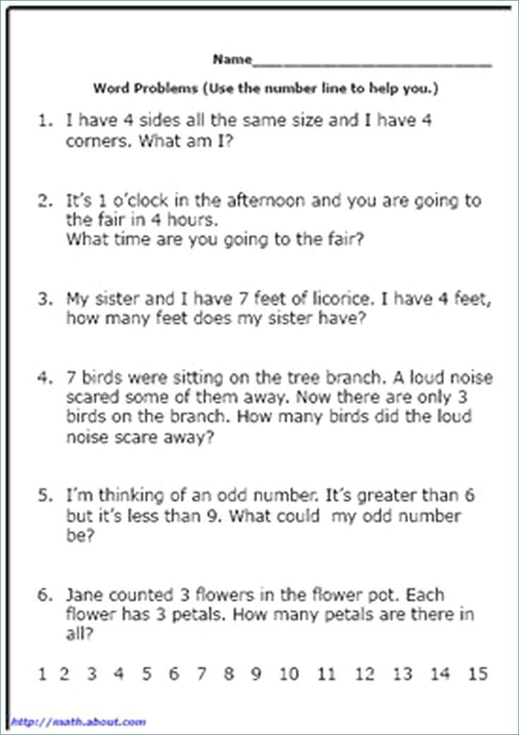 30 Math Worksheets Word Problems Pdf