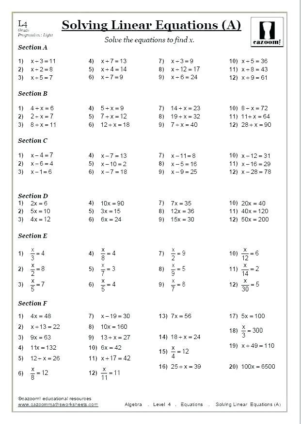 30 Math Worksheets Yr 7 Download
