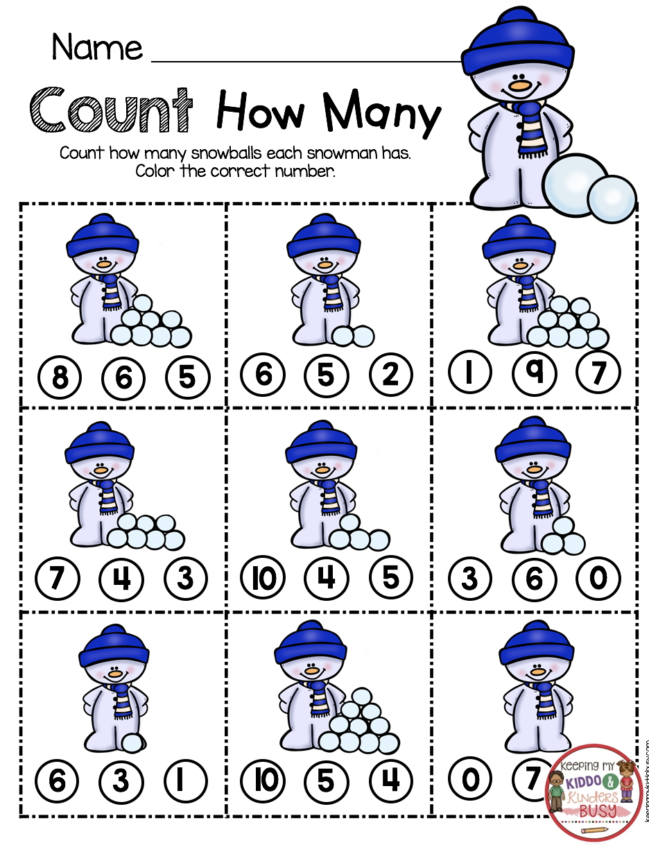 35 January Math Worksheets Kindergarten Free