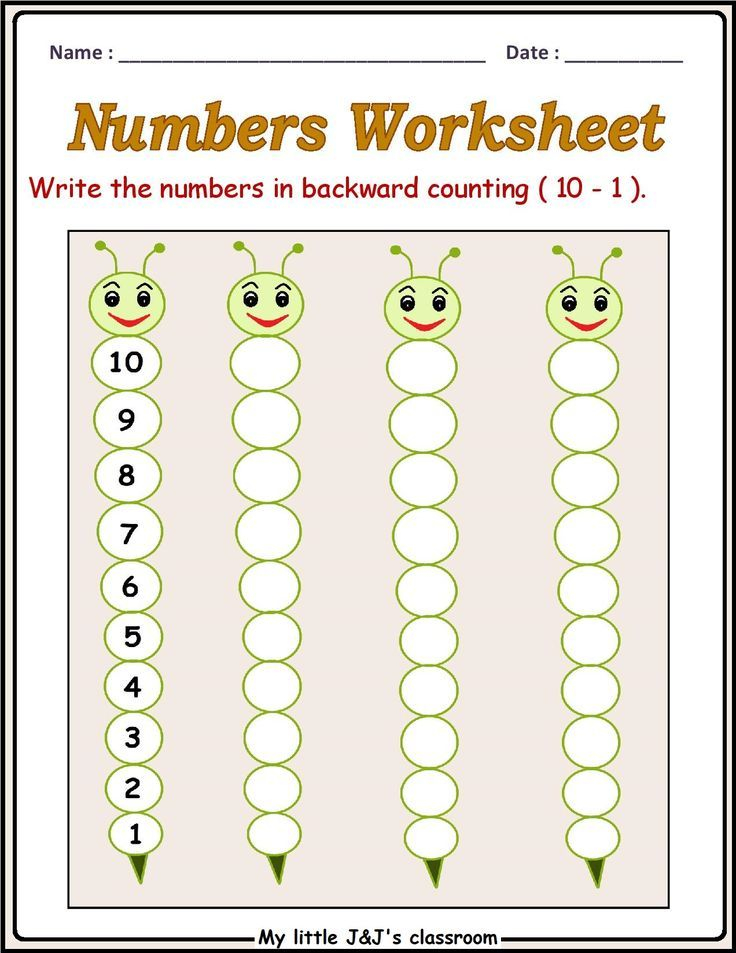 35 Math Worksheets Backward Counting Download